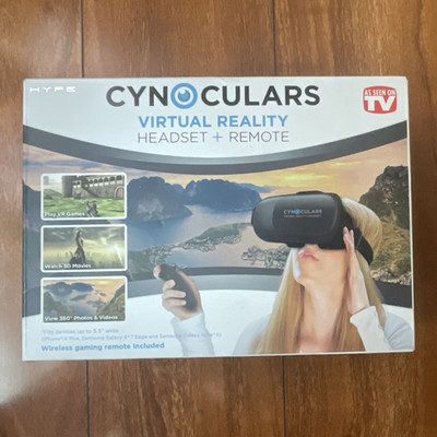 Cynoculars Smartphone VR Headset w/ Remote, Built-In Headphones 6in