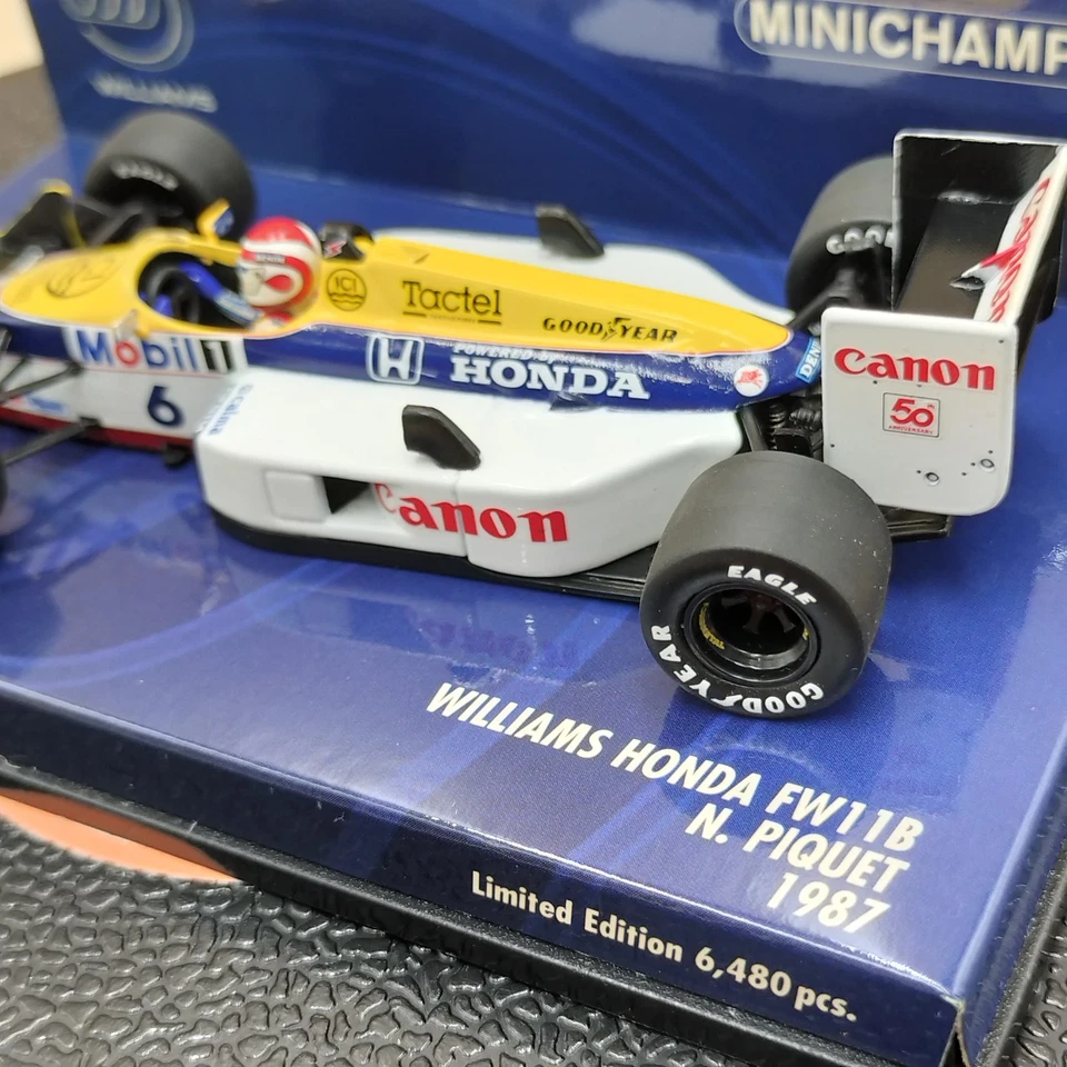 MINICHAMPS 1/43 Williams Honda FW11B Nelson Piquet #6 1987 400870006 - Image 3 of 4