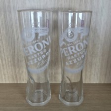 2 x Peroni Nastro Azzuro Pint Glasses  - New - Man Cave - Home Bar