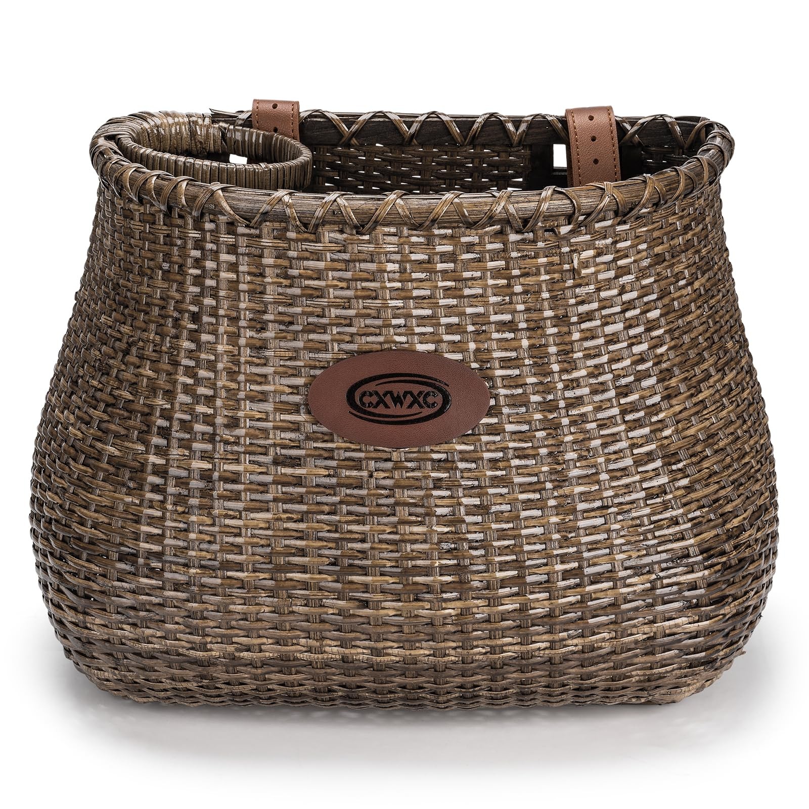 CXWXC Handmade Rattan Bike Basket for Girls & Women - Front Bicycle Pannier