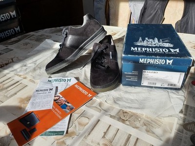 Mephisto Herren Männer Sneaker Schuhe Sport Schwarz Neu EU Gr.41 Echt Leder 1874