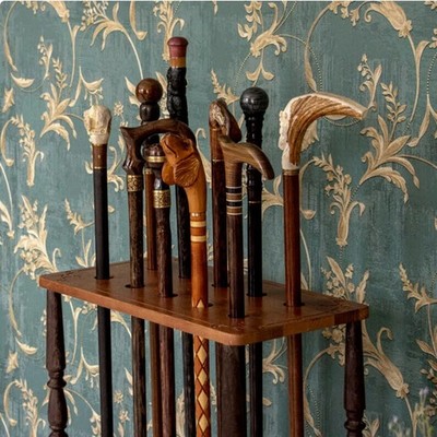 Unique Storage Handmade Designer Stand Rack For Canes Wooden Walking Cane Gifts