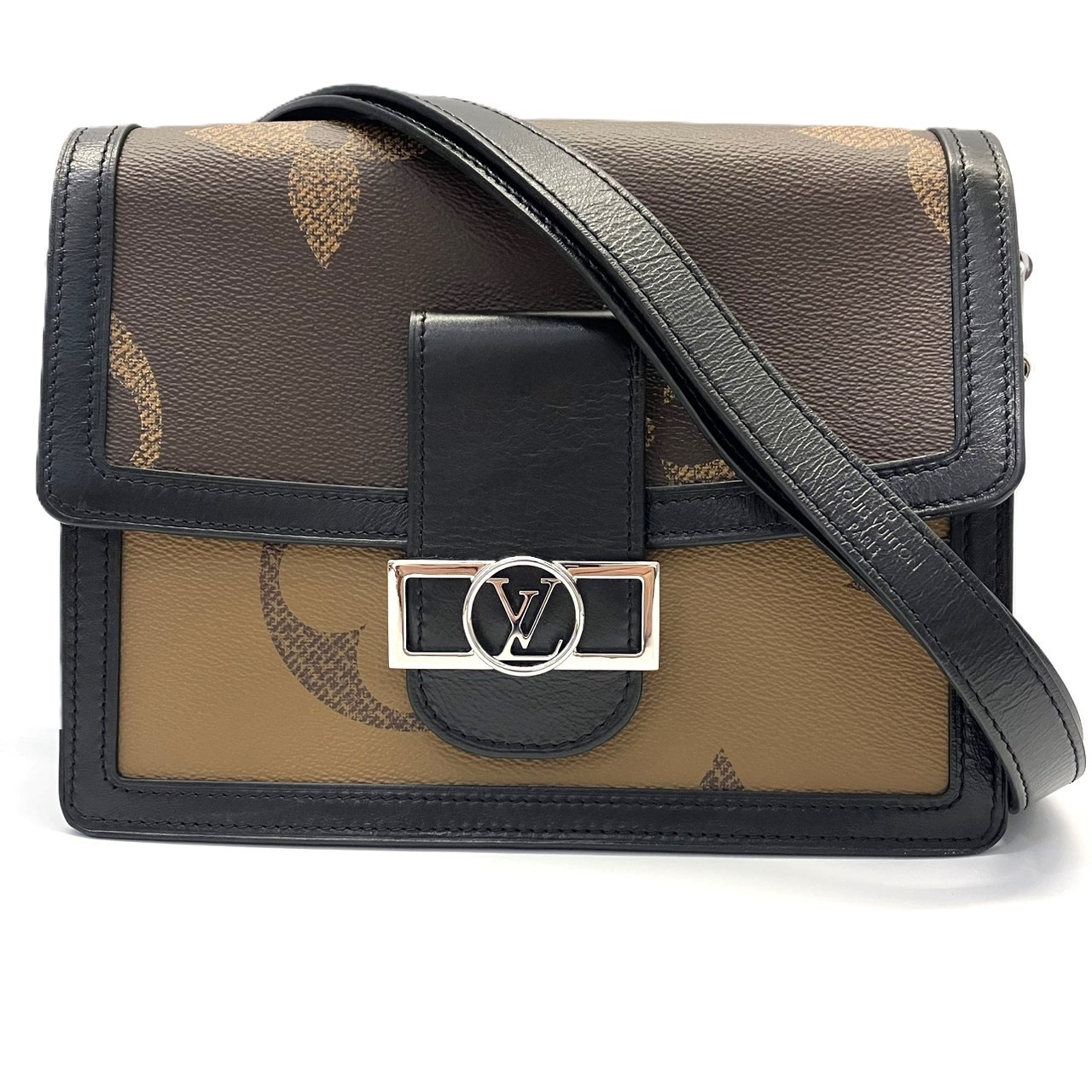 Louis Vuitton Dauphine MM Monogram Giant Reverse Shoulder Bag, Brown, M44599