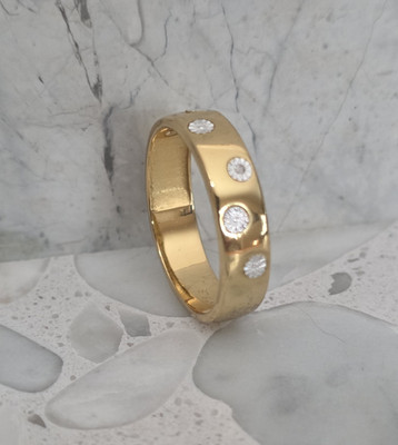 Karis Diamond Accent Band Ring in 18K Yellow Gold and Platinum Bond, Size 10