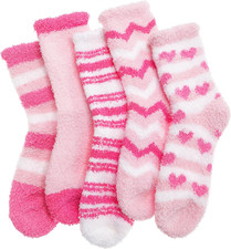 Fuzzy Socks for Women, Soft Comfy Cozy Fluffy Thick Winter Warm Fleece Slipper S