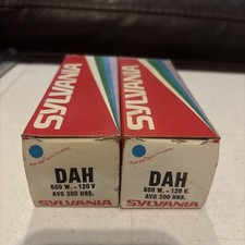 Lot of 2 Sylvania DAH Projector Bulb 500 Watts 120 V AVG 200 Hrs. Blue Top