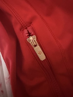 Lululemon Red Women's Activewear Jacket Size 6 Gold Zipper Full