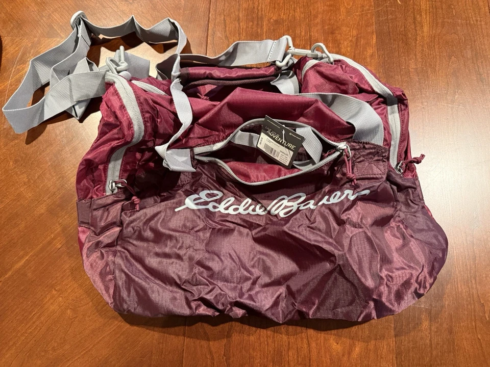 Eddie Bauer Maroon Stowaway 40L Packable Convertible Duffel Bag - Image 3 of 3