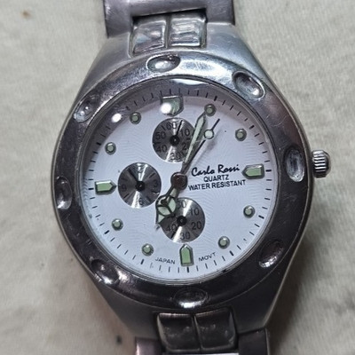 Carlo Rossi quartz Watch  white dial Luminous hands and indices