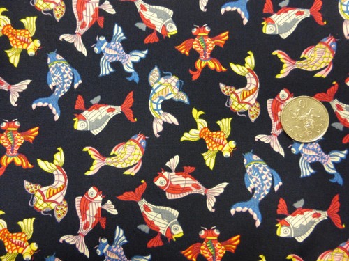 metre cotton poplin: range of animals, fish and butterflies in multicolours - Picture 7 of 8