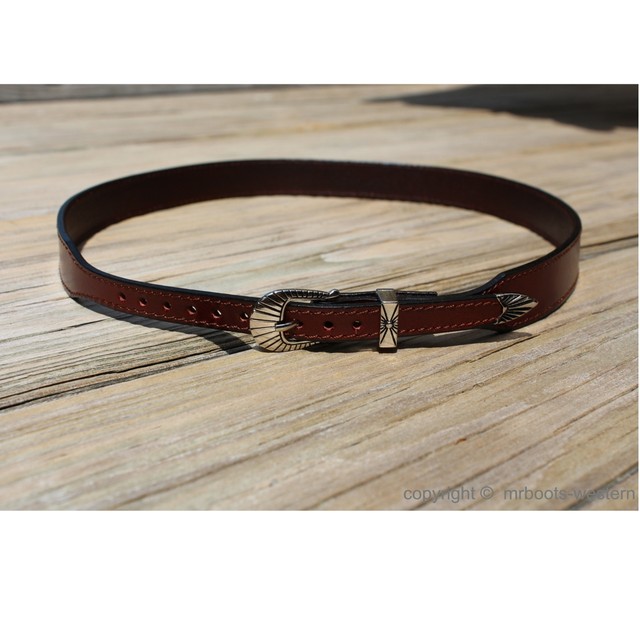 Western Leather Hat Band for Cowboy Hats Plain Brown Leather 3/4" Wide