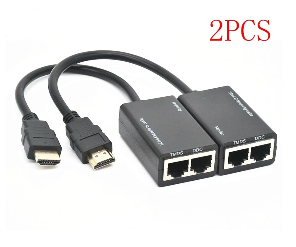 2pcs HDMI Extender 4k RJ45 Ports LAN Network HDMI Extension Up To 30m Over  CAT5e