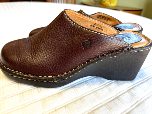Zuecos Born Pebbled Cuero Marrón Chocolate, Talla. EU 39/US 8, ¡us 8, excelente y cómodo! - Imagen 3 de 14