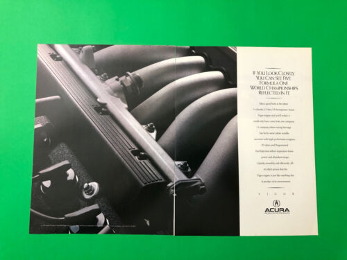 Anuncio impreso original Acura Vigor 1991 vintage impreso 2 páginas