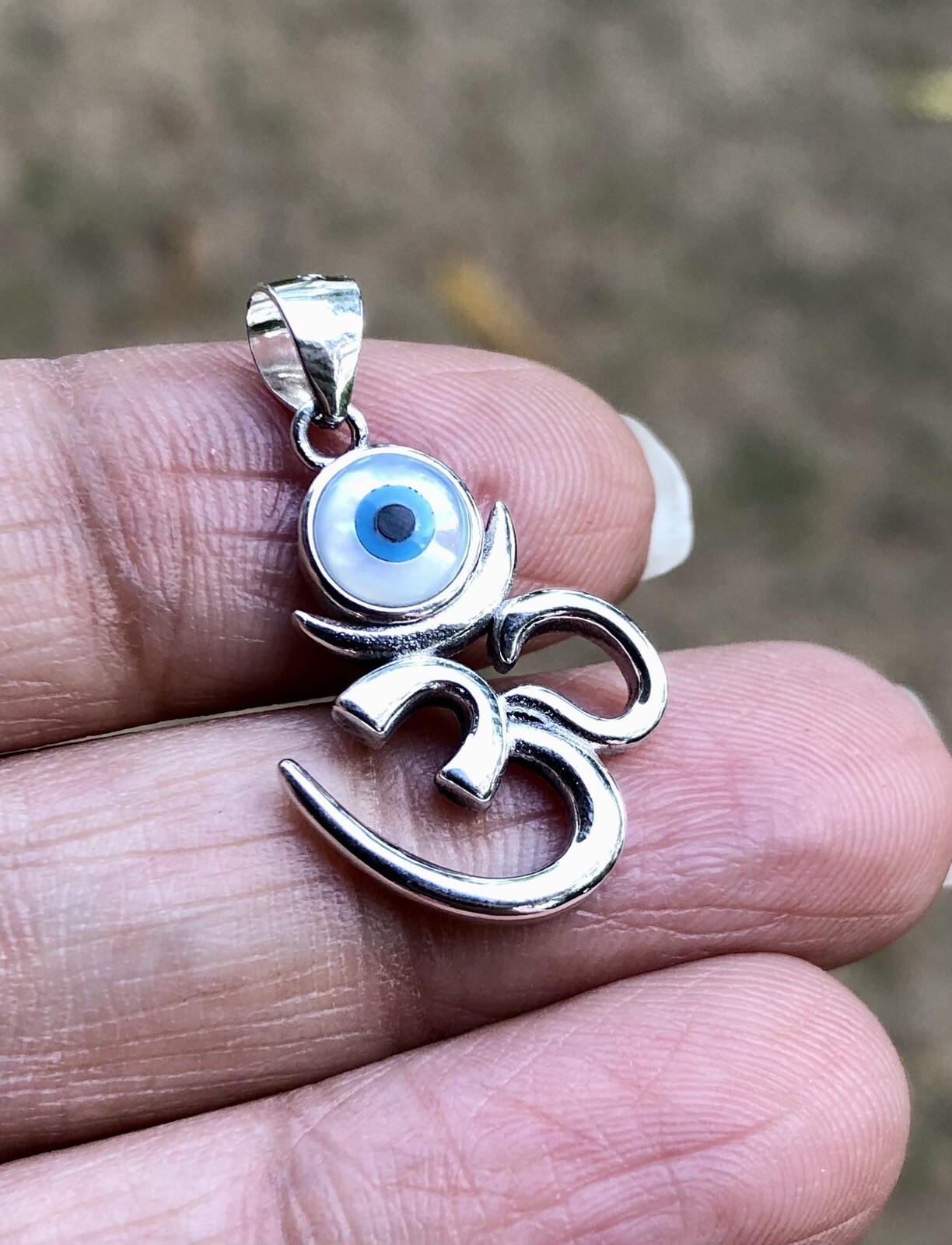 Colgante de plata 925 con protección contra el mal de ojo, OM AUM COLGANTE, j...