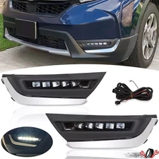 For Honda CRV CR-V 2017-2019 LED DRL Daytime Running Fog Lamp Lights w/Brackets