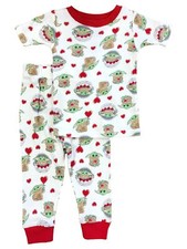 Star Wars Infant  Toddler Boys White Baby Yoda Heart Pajama Sleep Set 5T