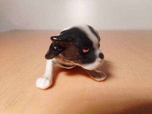 Escultura Estatua Perro Negro Blanco Biscuit Porcelana - Imagen 5 de 9