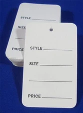 1000 White Unstrung Garment Merchandise Price Tags lg Retail Store Supply