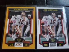 (2) 2023 Panini Score Football Joe Montana Gold Parallel Plus Base #178 MINT