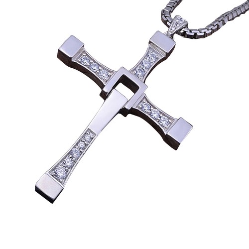 Dom Toretto Silver Cross Necklace Fast 