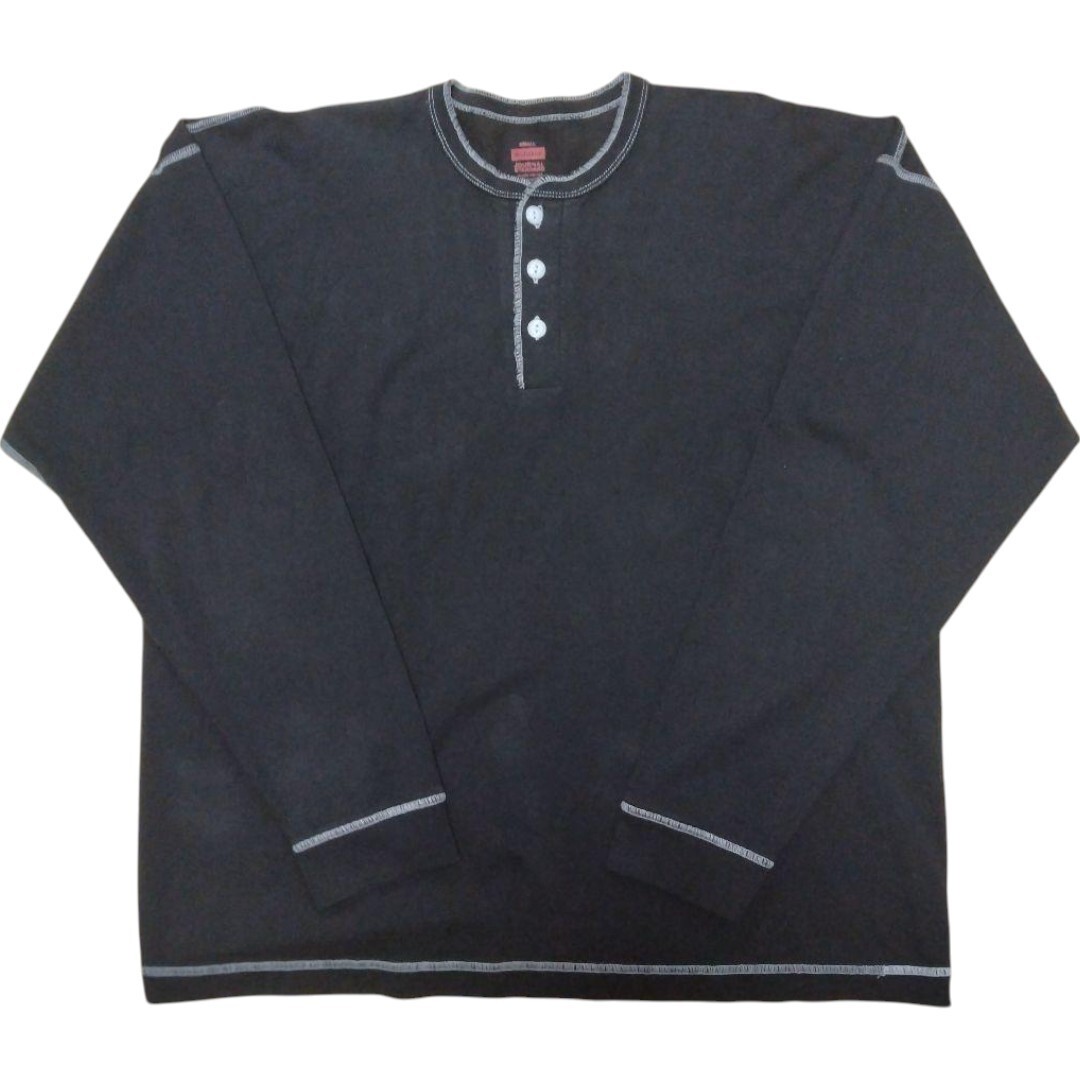 Healthknit Custom Made Henley Neck T-Shirt, Oversized, Relaxed Fit, New