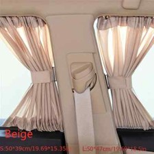 2pcs Car Sun Shade Side Window Curtain Auto Foldable Uv Protection Sun Visor New