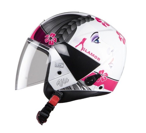SBH-5 Vic Glamour Aperto Viso Casco Con Trasparente Visiera M Misura 580MM Aes - Foto 2 di 5