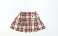 NEXT Girls Pink Plaid Polyester Blend Pleated Skirt Size 5 Years