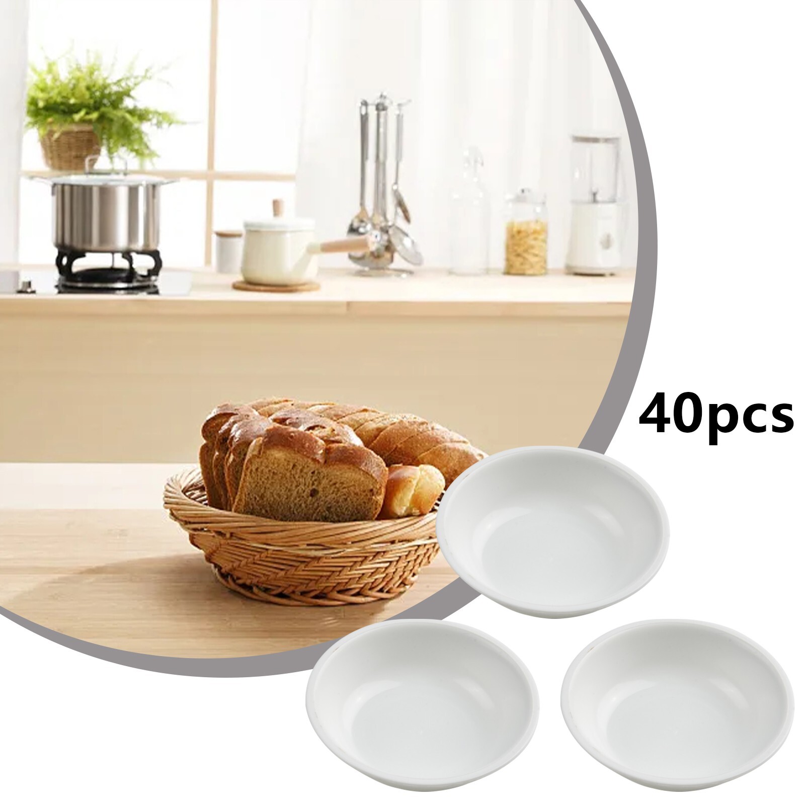 40pcs Dipping Soy Sauce Cup Plastic Sauce Bowl Seasoning Dish Appetizer-Plates