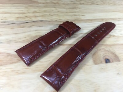 19mm/16mm Brown Alligator Crocodile Embossed Leather Watch Strap Band