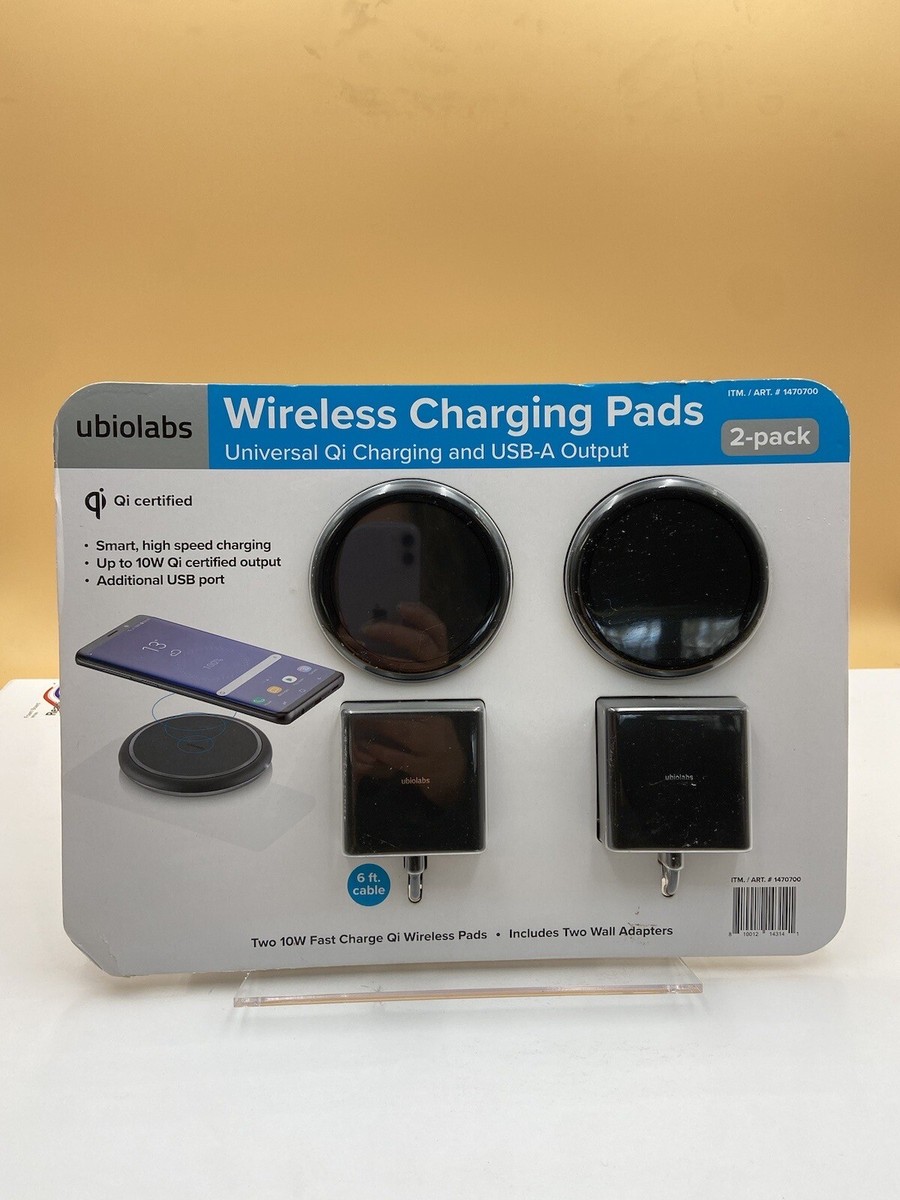 Ubio Labs Wireless Charging Pad for Mobile Phones, 2-pack Fast