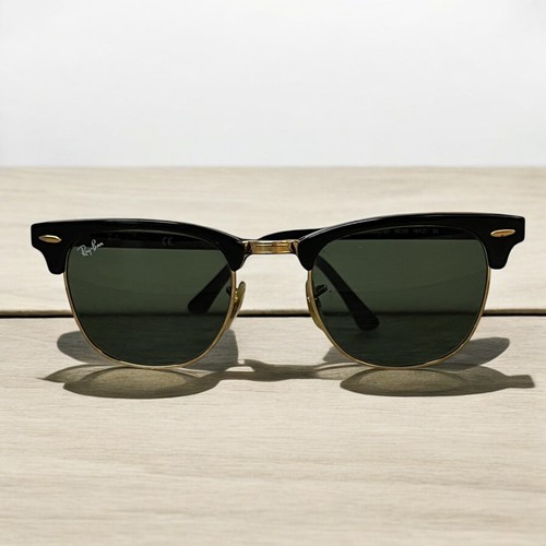 Ray-Ban RB3016 Clubmaster Black Frame Green Lenses 49-21 Unisex Sunglasses