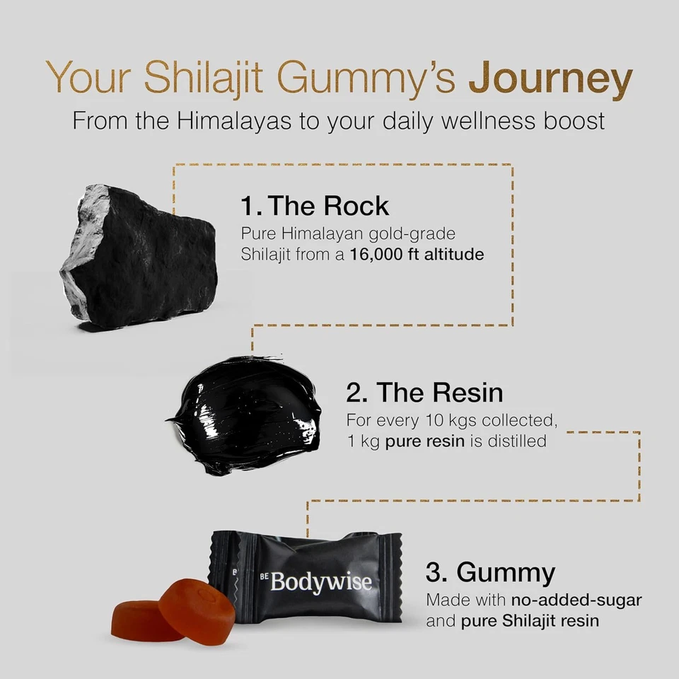 Gomitas Shilajit Be Bodywise Pure Himalayan Gold I Lab Probadas I No Añadido Suga. Foto 4 de 4