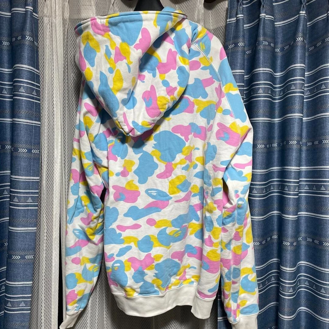 A Bathing Ape Hoodie 2005 OG Multi Color Camo Cotton Candy Bape Size L