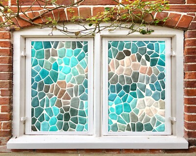 3D Grüner Block C894 Fenster Film Drucken Aufkleber Haftendes Buntglas UV Sinsin