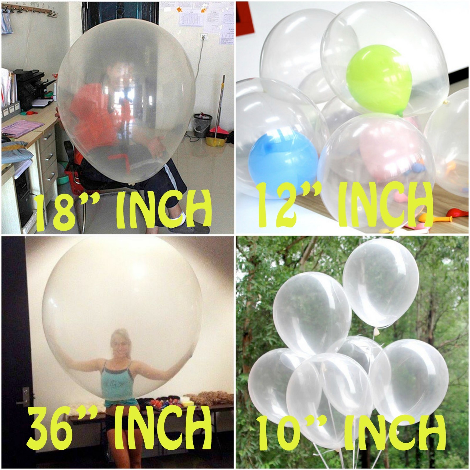 WHOLESALE Round Clear Transparent 18 