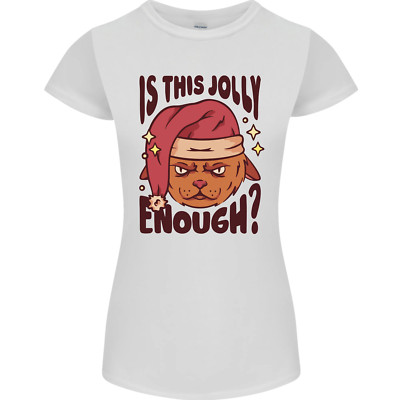 Lustiges Damen-T-Shirt Weihnachten Katze ist so lustig zierlich geschnitten