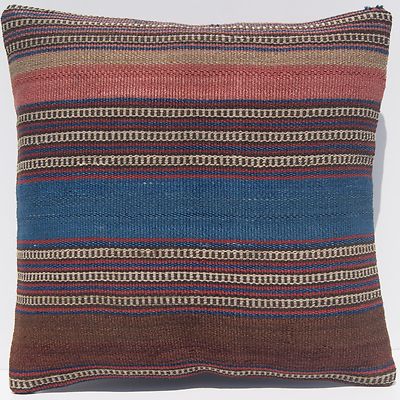  12''X12'' VINTAGE PILLOW WOOL SQUARE KURDISH HANDWOVEN KELIM BLUE AREA RUGS 30+