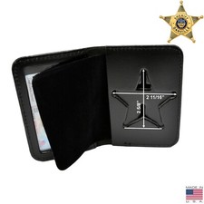 Perfect Fit Ohio Sheriff 5 Point Star Badge Case Leather ID Holder Duty Leather