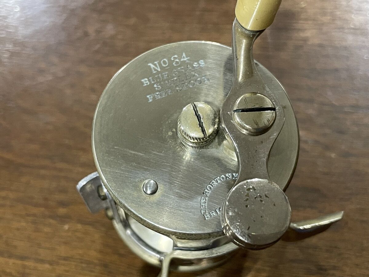 Vintage Horton MFG. Co. No. 34 Blue Grass Free Spool Simplex Vintage Horton MFG. Co. No. 34 Blue Grass Free Spool Simplex