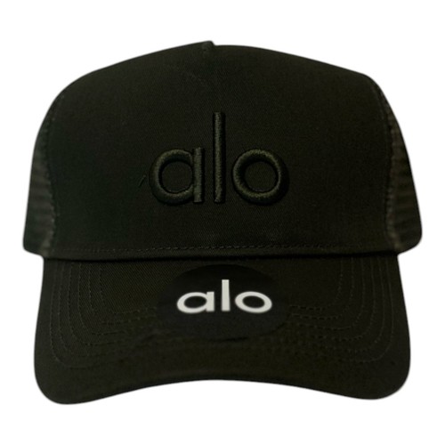 ALO YOGA Performance District Trucker Hat Cap Baseball SnapBack Mesh Dark Green