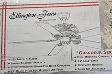 Ellington Fans 34 8812 000 52" Burnished Brass Finish w/ Oak/Rosewood Reversible