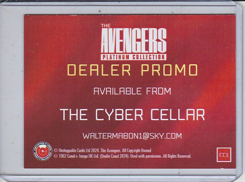 Juego de 9 cartas coleccionables Avengers Platinum Collection tarjeta promocional de distribuidor CC1 - Imagen 2 de 2