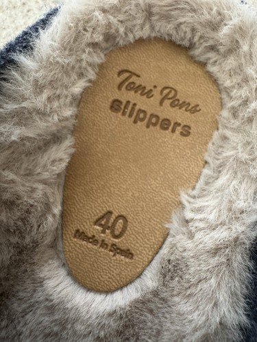 Toni Pons LAOS Faux Fur Wool Blend Scalloped Slipper Clogs Blau Blue Size 9 - Picture 8 of 16