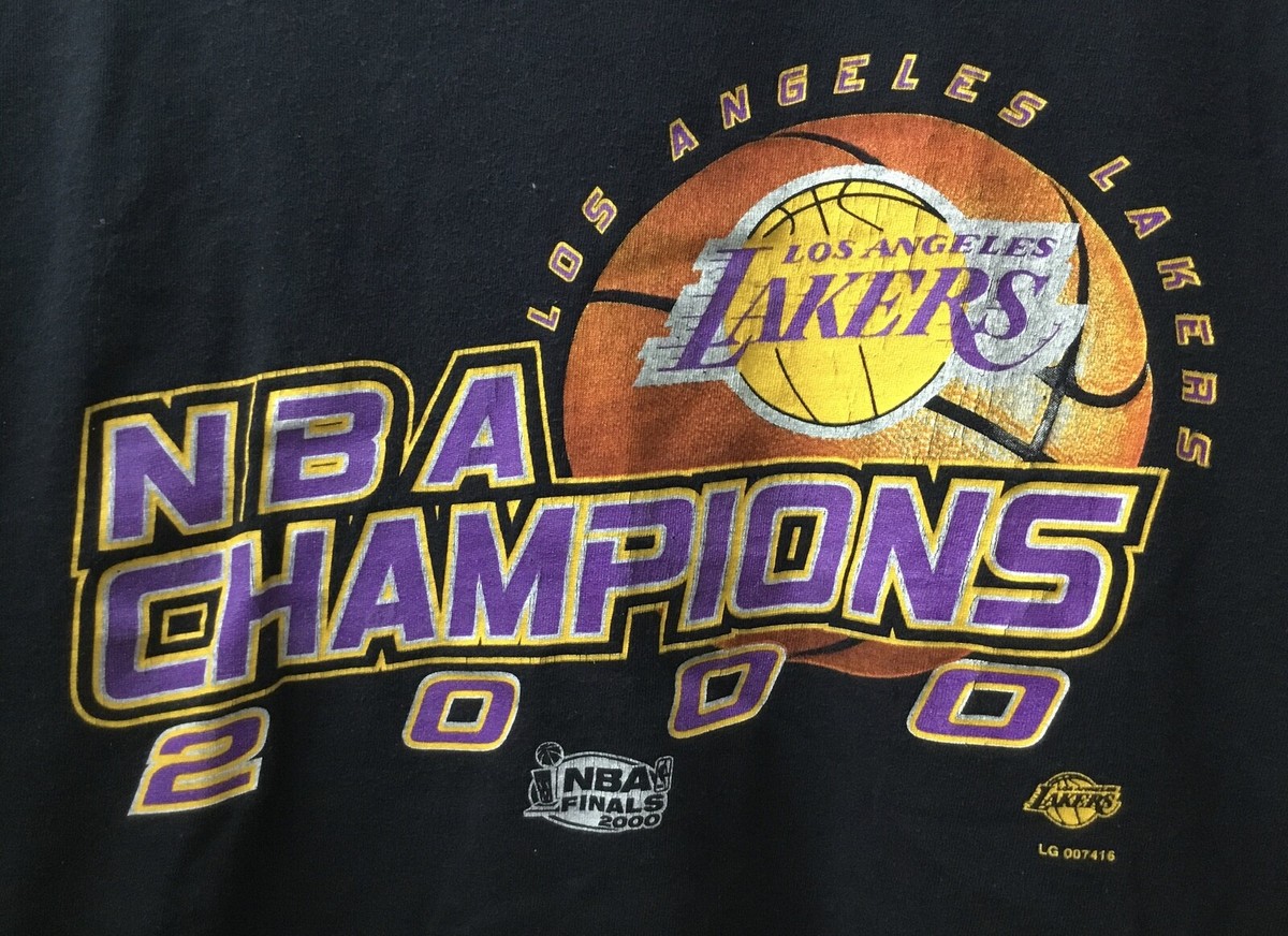 2000 NBA FINALS CHAMPIONS LOS ANGELES LAKERS BLACK T-SHIRT SIZE