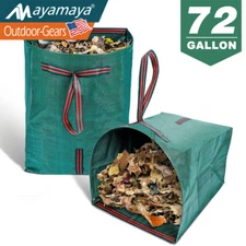 72 Gallon Reusable Lawn Garden Waste Bags Yard Leaf Debris Collapsible Trash Can