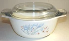 Vintage Pyrex Blue Iris 6"  Round Casserole Baking Dish w/Lid Made in England