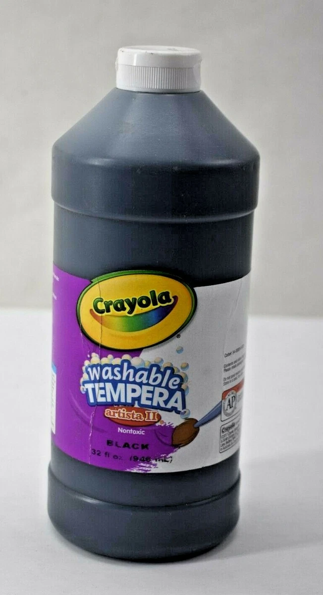 Crayola Artista II Quart Black Non Toxic Washable Tempera Paint 32