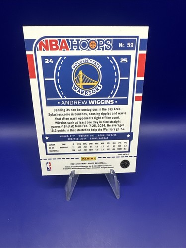 2024-25 NBA Hoops Holiday - Silver Snowflake Prizm Andrew Wiggins ❄️❄️Warriors - Bild 4 von 4